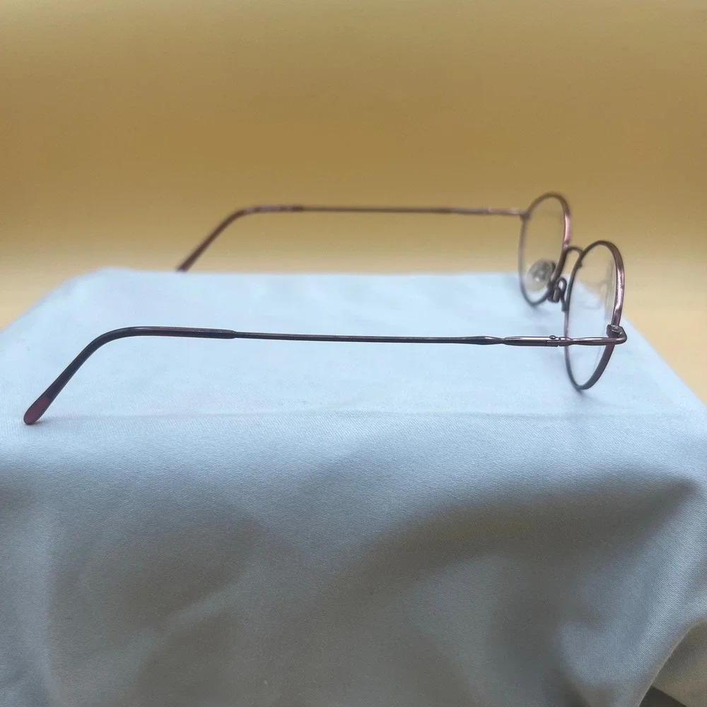 Lauren Hutton Rosette L068 Oval Eyeglass Frames Burgundy Metal 53-17-135 Womens